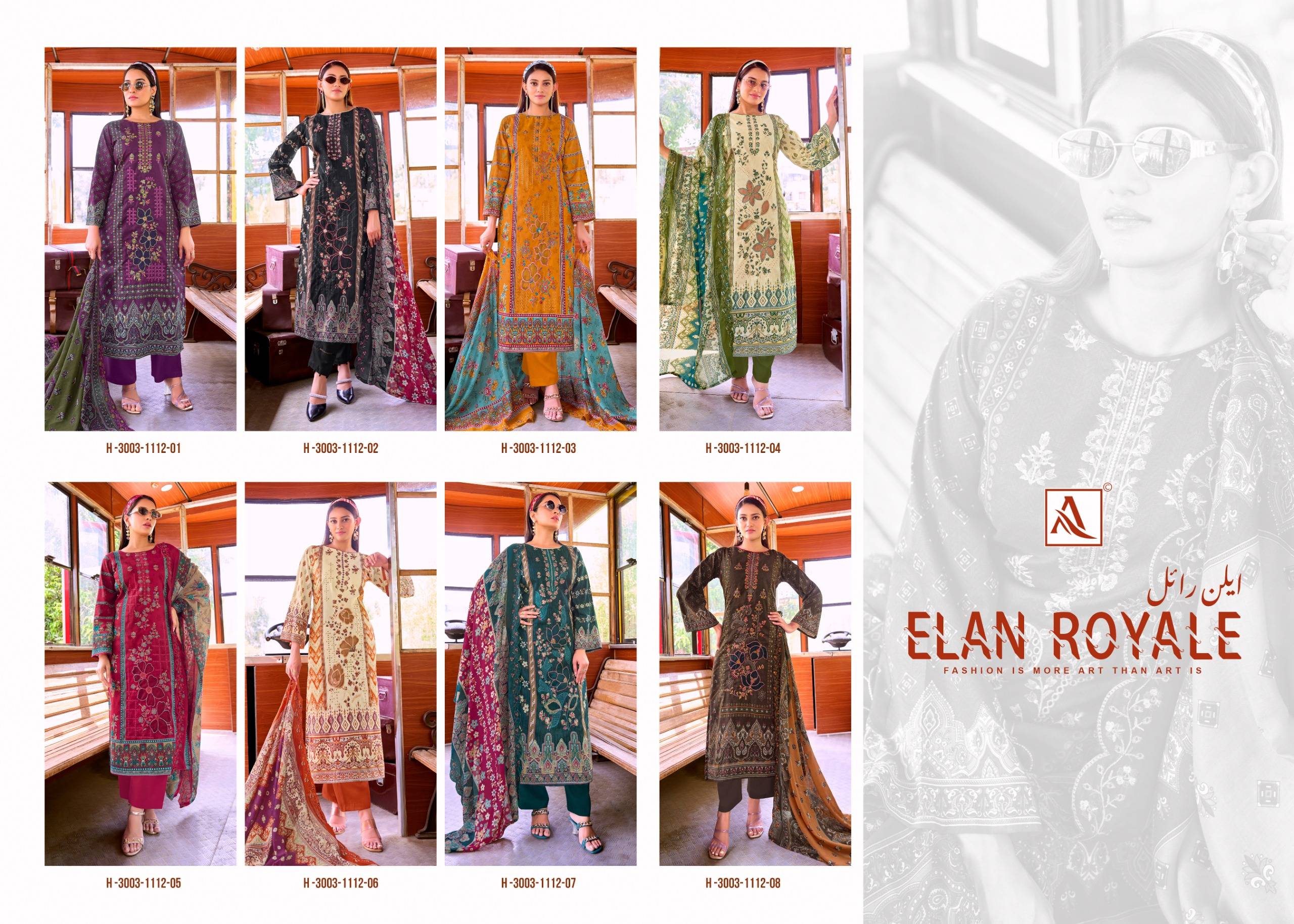 ELAN ROYALE By Alok Suit 01 To 08 Series Beautiful Festive Suits Stylish Fancy Colorful Casual Wear & Ethnic Wear Pure Cambric Cotton Print Dresses At Wholesale Price